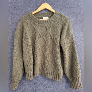 PINQUE Green Cable Knit Sweater